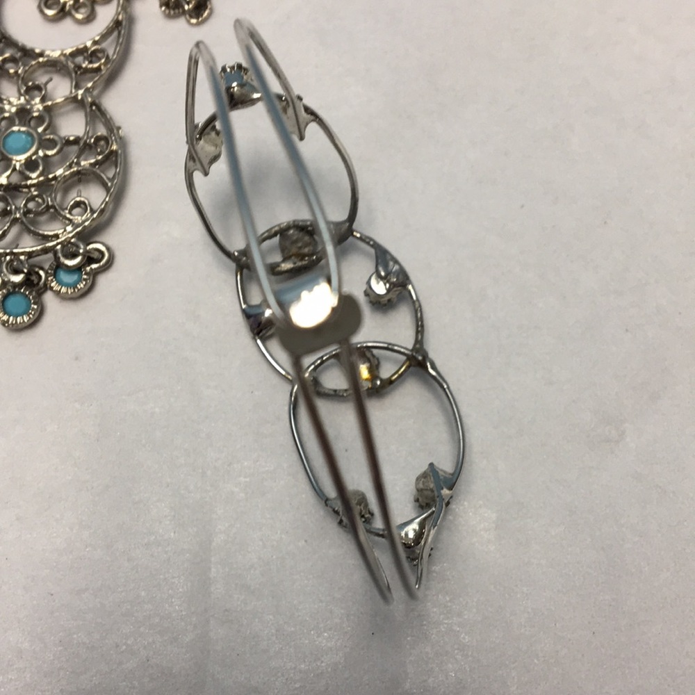 VINTAGE Silver Blue Necklace Pendant & Bracelet - Picture 5 of 7